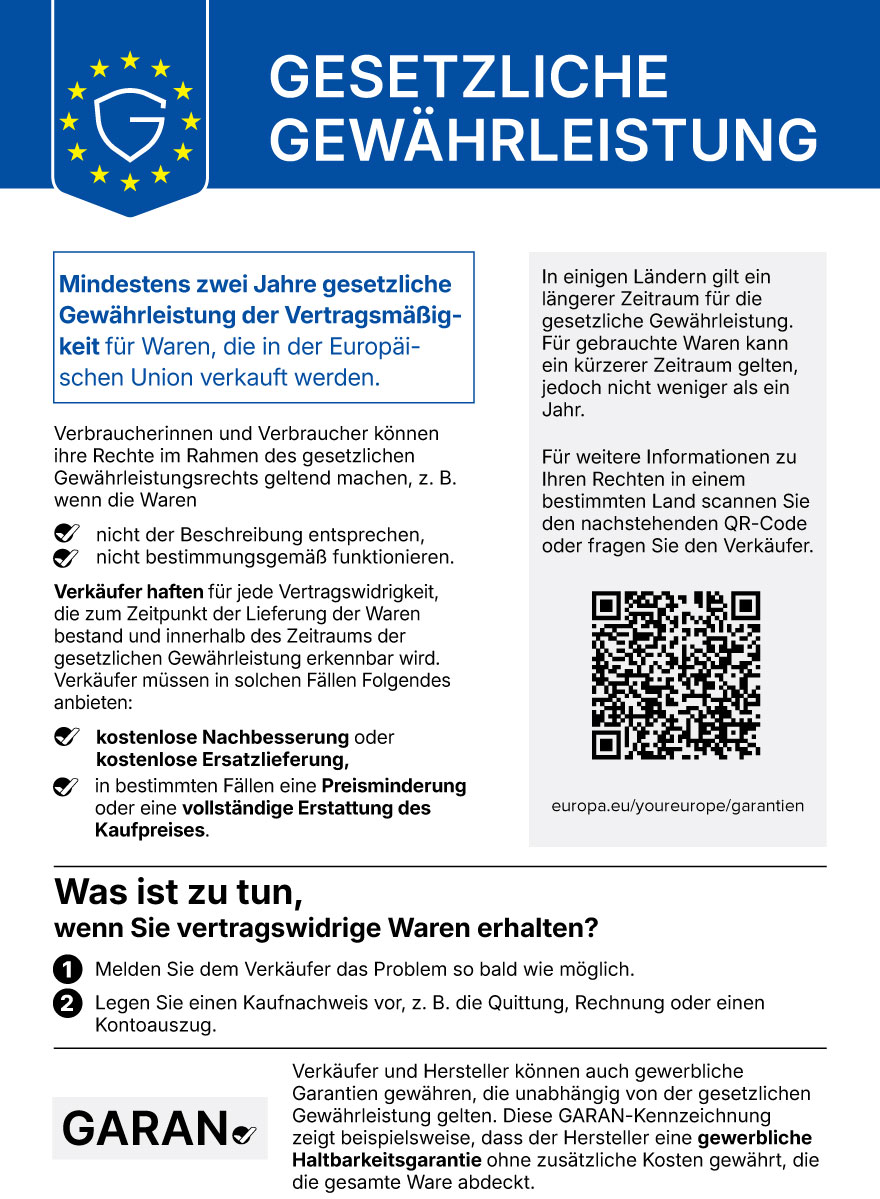 EU-Hinweis zur gesetzlichen Gewährleistung