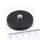 Neodymium pot magnets gummed with screwed bush M4 Ø 43 mm ab. 10 kg