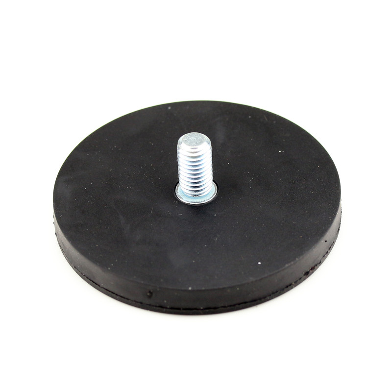 Neodymium pot magnets gummed with external thread