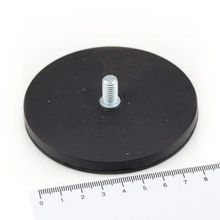 Neodymium pot magnets gummed with external thread M8x15 mm Ø 88 mm ab. 55 kg