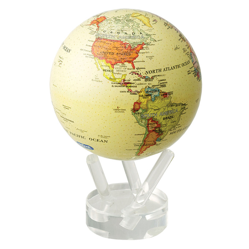 MOVA Globe Magic Floater Antique Map - silently rotating Globe