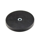 Neodymium pot magnets gummed with internal thread M6 Ø 66 mm ab. 25 kg