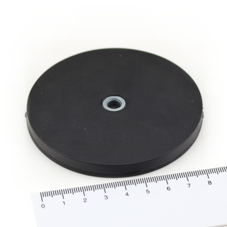 Neodymium pot magnets gummed with internal thread M8 Ø 88 mm ab. 55 kg
