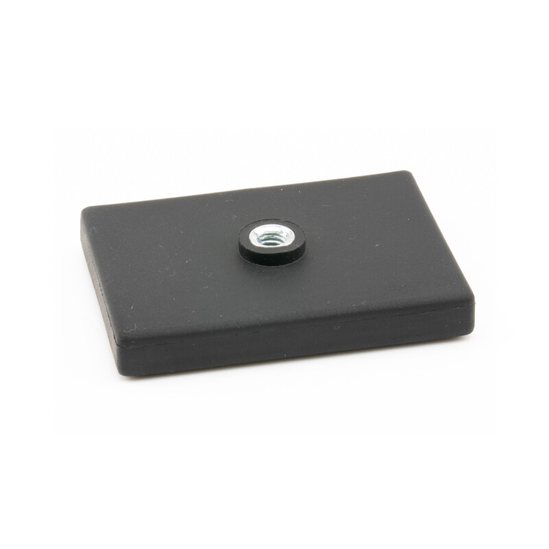 Neodymium pot magnets gummed rectangular with internal thread 42x31 mm 1x M4 ab. 10 kg