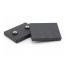 Neodymium pot magnets gummed rectangular with internal thread 42x31 mm 2x M4 ab. 10 kg