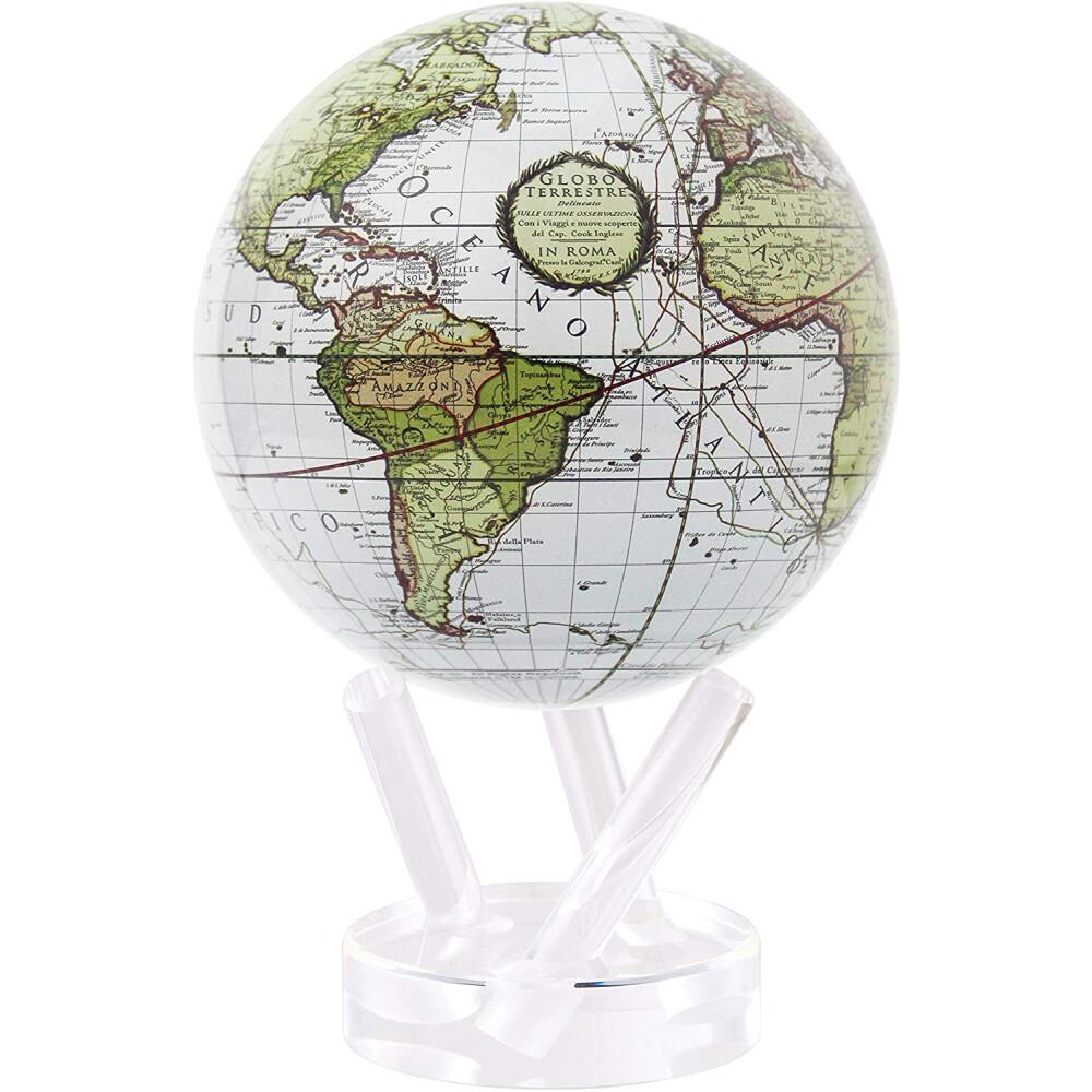 MOVA Globe Magic Floater Cassini Terrestrial (White) silently rotating Globe 6