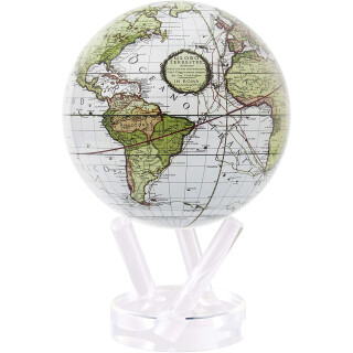 MOVA Globe Magic Floater Cassini Terrestrial (White) silently rotating Globe 6"