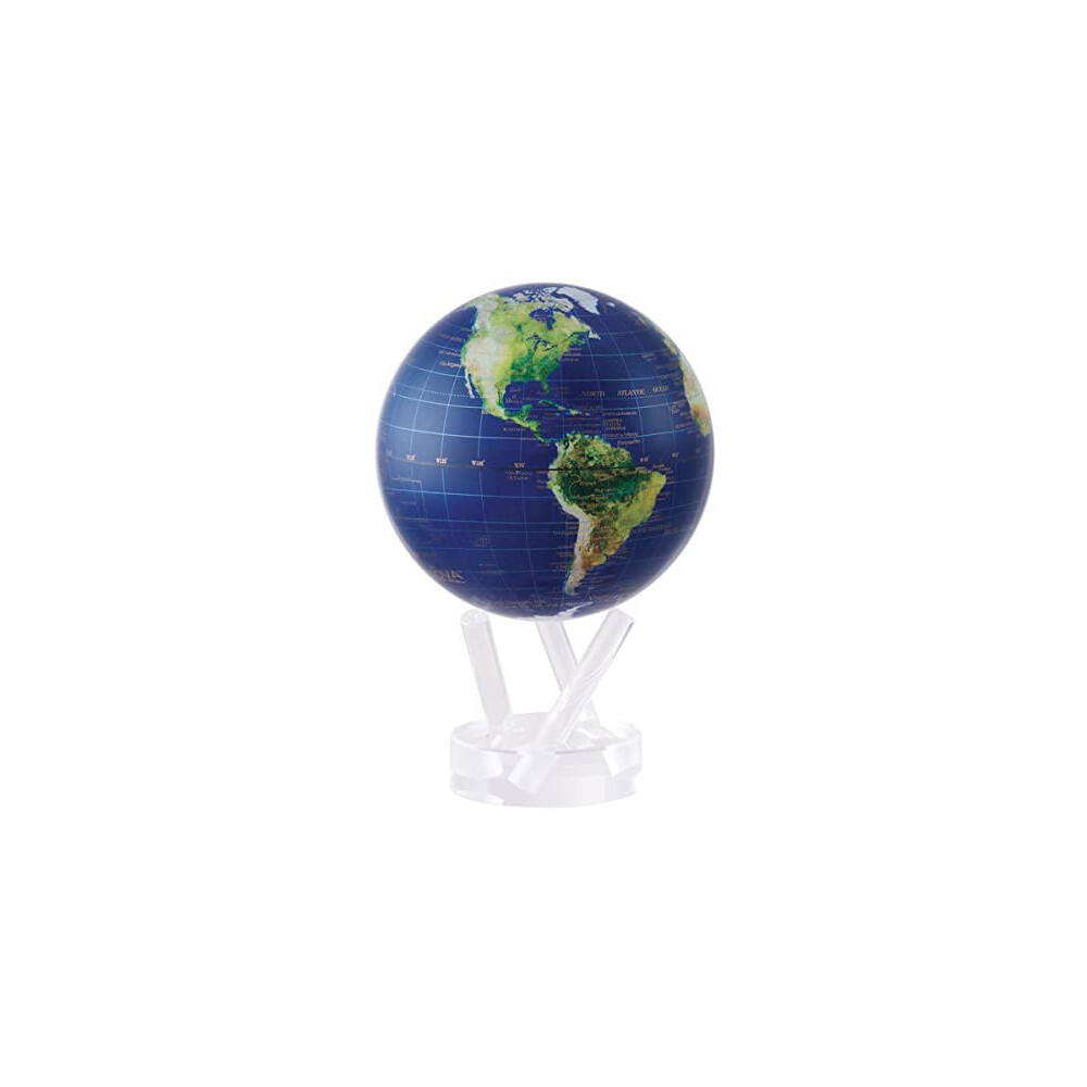 MOVA Globe Magic Floater Satellite View Gold Lettering silently rotating Globe