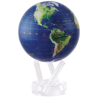 MOVA Globe Magic Satellitensicht goldene Schrift - geräuschlos selbstrotierender Globus