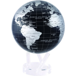 MOVA Globe Magic Floater Black and Silver silently rotating Globe