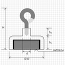 Magnetic hooks Ø 20 mm - holds 10 kg -