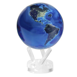 MOVA Globe Magic Floater Erde bei Nacht - geräuschlos selbstrotierender Globus