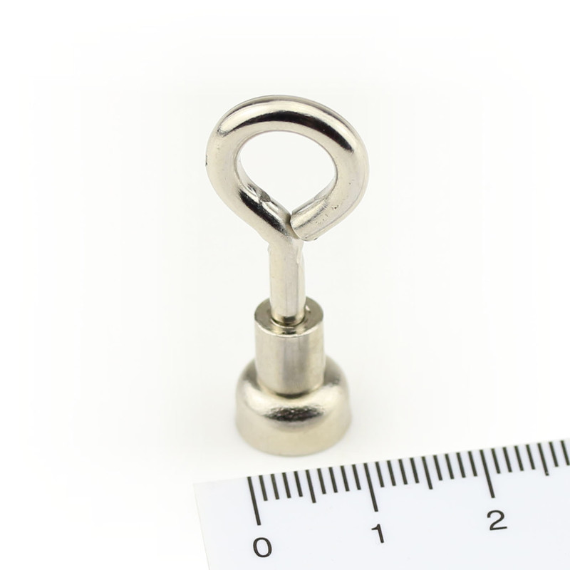10 Stück Neodym Ösenmagnete Magnet Ösen Suchmagnet 42 mm vernickelt sehr stark 