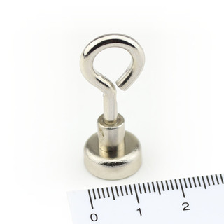 6 Stück Neodym Ösenmagnete Magnet Ösen Suchmagnet 12 mm vernickelt sehr stark 