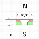 Neodym Magnete Ø10xØ3,5x3 mm NdFeB N40 NORD Senkung NICKEL