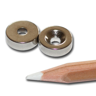 Ringmagnet Lochmagnet Magnet zum Anschrauben Ø 12 mm Magnet mit Bohrloch