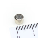 Neodymium flat pot magnets Ø 6 x 4,5 mm, Nickel -...