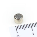 Neodymium flat pot magnets  6 x 4,5 mm, Nickel - 500 g / 5 N