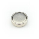 Neodymium flat pot magnets Ø 13 x 4,5 mm, Nickel - 6 kg / 60 N