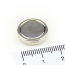 Neodymium flat pot magnets Ø 16 x 5 mm, Nickel -...