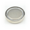 Neodymium flat pot magnets Ø 25 x 7 mm, Nickel - 20 kg / 200 N