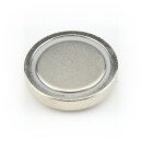 Neodymium flat pot magnets  25 x 7 mm, Nickel - 20 kg / 200 N
