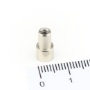 Neodym Flachgreifer Ø6x5 mm mit Gewindebuchse M3x6mm