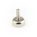 Neodymium flat pot magnets Ø 10 x 4,5 mm, with threaded neck - 2,5 kg / 25 N