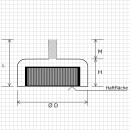 Neodymium flat pot magnets Ø 10 x 4,5 mm, with threaded neck - 2,5 kg / 25 N