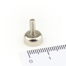 Neodymium flat pot magnets Ø 10 x 4,5 mm, with threaded neck - 2,5 kg / 25 N