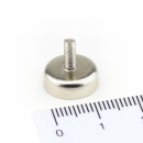 Neodymium flat pot magnets Ø 13 x 4,5 mm, with threaded neck - 6 kg / 60 N