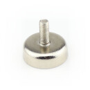 Neodymium flat pot magnets Ø 13 x 4,5 mm, with threaded neck - 6 kg / 60 N