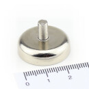 Neodymium flat pot magnets Ø 25 x 8 mm, with threaded neck - 20 kg / 200 N