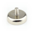 Neodymium flat pot magnets Ø 25 x 8 mm, with threaded neck - 20 kg / 200 N