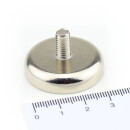 Neodymium flat pot magnets  32 x 8 mm, with threaded neck - 35 kg / 350 N