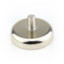 Neodymium flat pot magnets  32 x 8 mm, with threaded neck - 35 kg / 350 N