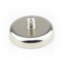 Neodymium flat pot magnets Ø 40 x 8 mm, with threaded neck - 52 kg / 520 N