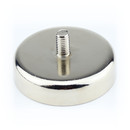 Neodymium flat pot magnets Ø 60 x 15 mm, with threaded neck - 110 kg / 1100 N