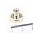 Neodymium flat pot magnets Ø 13 x 4,5 mm, with...