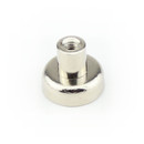 Neodymium flat pot magnets Ø 13 x 4,5 mm, with screwed bush - 6 kg / 60 N