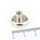 Neodymium flat pot magnets  16 x 5 mm, with screwed bush - 9,5 kg / 95 N