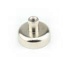 Neodymium flat pot magnets Ø 20 x 7 mm, with screwed bush - 14 kg / 140 N