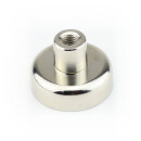 Neodymium flat pot magnets Ø 25 x 8 mm, with screwed bush - 20 kg / 200 N