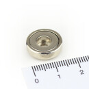 Neodymium flat pot magnets Ø 16 x 5 mm, with bore...