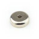 Neodymium flat pot magnets Ø 16 x 5 mm, with bore - 3,5 kg / 35 N