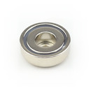 Neodymium flat pot magnets Ø 20 x 7 mm, with bore - 7,5 kg / 75 N