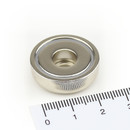 Neodymium flat pot magnets Ø 25 x 8 mm, with bore...