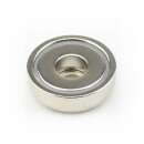 Neodymium flat pot magnets Ø 25 x 8 mm, with bore - 14 kg / 140 N