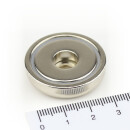 Neodymium flat pot magnets Ø 32 x 8 mm, with bore - 23 kg / 230 N