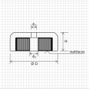 Neodymium flat pot magnets Ø 32 x 8 mm, with bore - 23 kg / 230 N